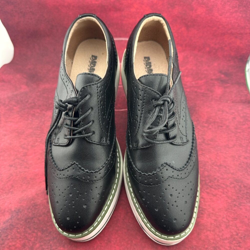 DADAWEN WOMEN'S PLATFORM WINGTIP OXFORDS LACE-UP SQUARE TOE SHOE SIZE 9.5-10 /41